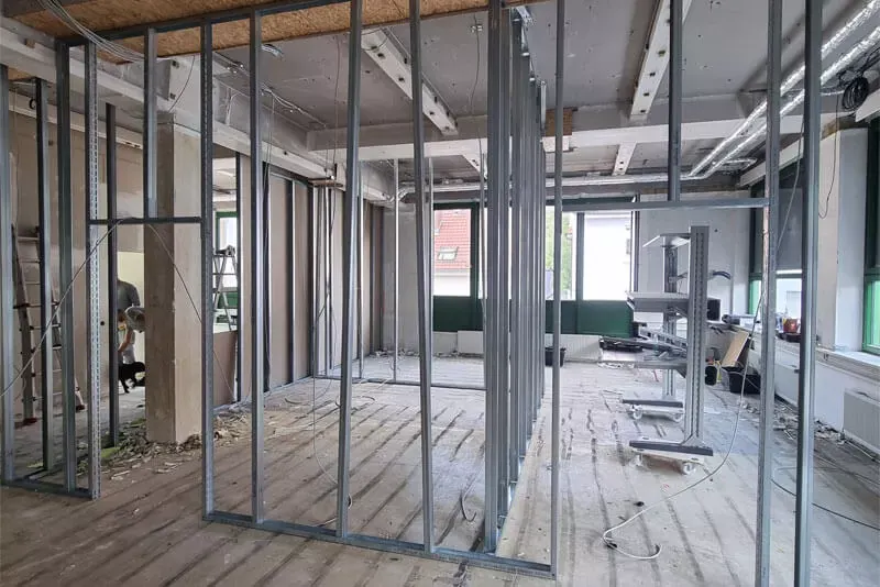 Metallständerwerk für neue Trennwände